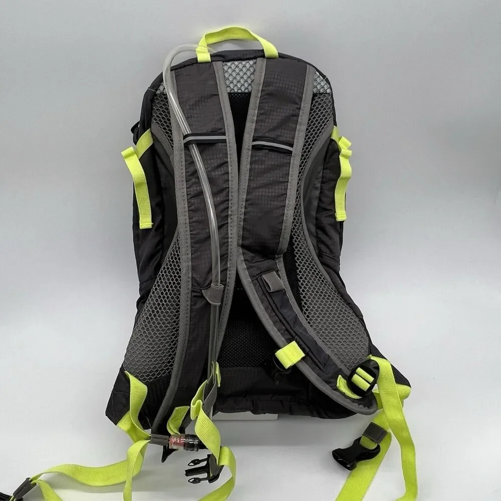 High Sierra 16 Hydro Backpack Gray/Yellow W/ Hydration bladder Hiking Trail